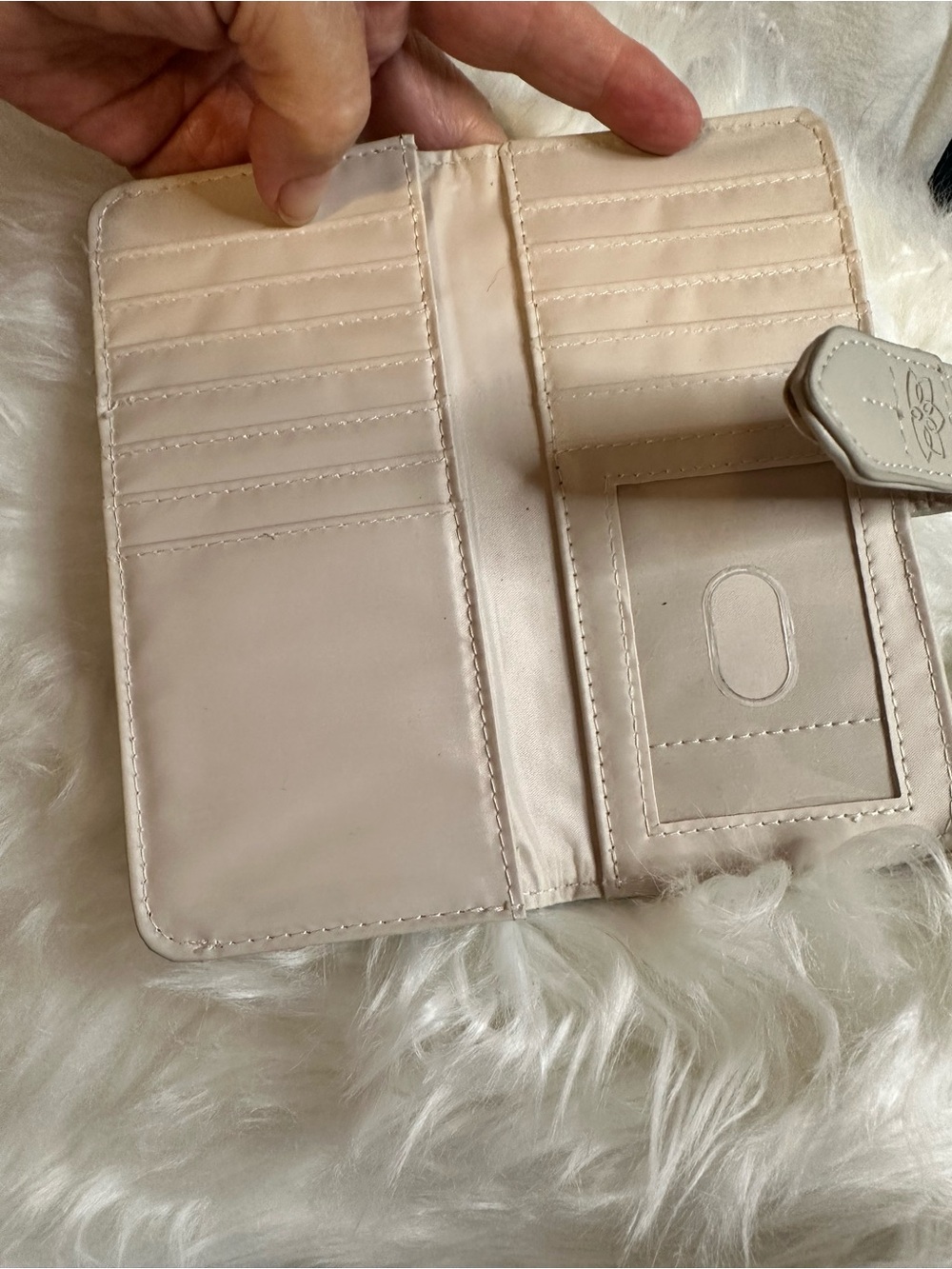 Cream 2 piece Blue Butterfly Print Wallet Set - Picture 5 of 10